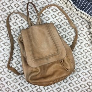 Vintage Green Fields Leather Back Pack Purse